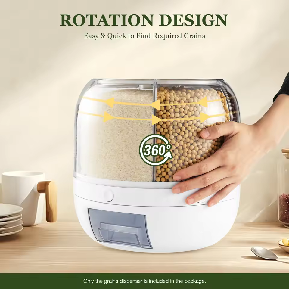 360° Rotating Rice Storage Dispenser